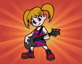 Niña con guitarra eléctrica