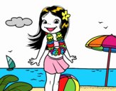 Niña en la playa