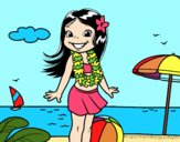 Niña en la playa