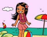 Niña en la playa