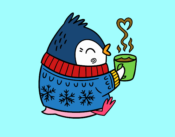 Pajarito tomando un té