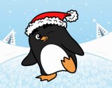 Pingüino con gorro de Navidad