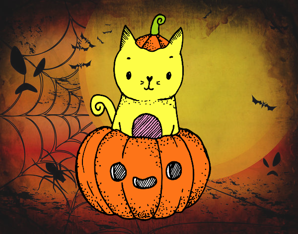 Un gatito de Halloween