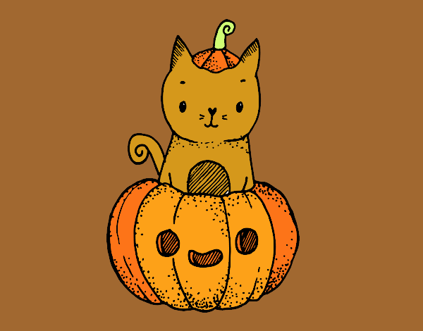 Un gatito de Halloween