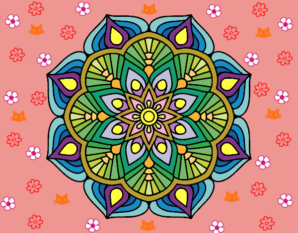 Un mandala de flor oriental