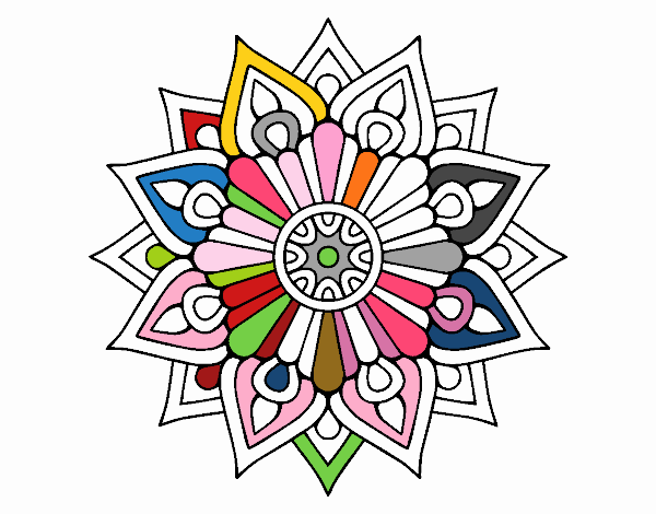 Un mandala destello floral