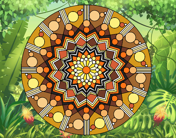 Mandala flor con círculos