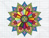 Un mandala destello floral