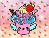 Cupcake kawaii con fresa