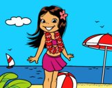 Niña en la playa