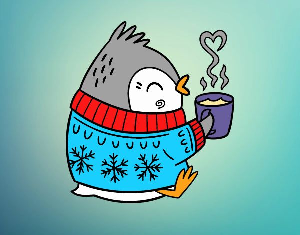 Pajarito tomando un té