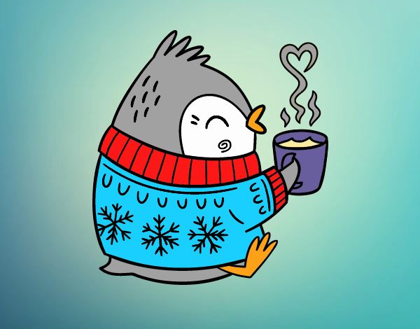 Pajarito tomando un té