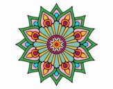 Un mandala destello floral