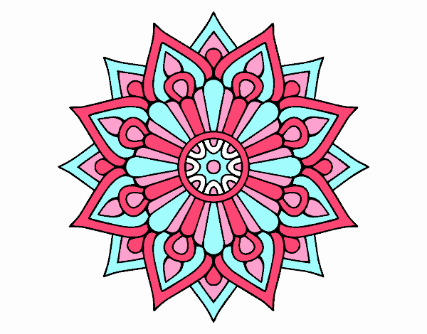 Un mandala destello floral