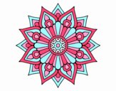 Un mandala destello floral