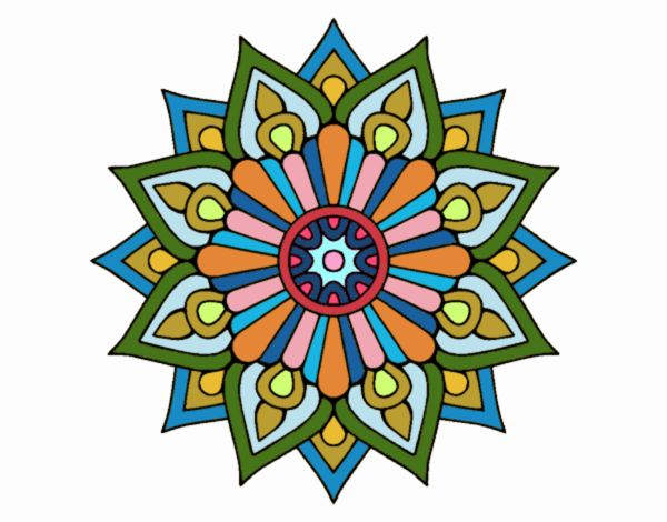 Un mandala destello floral