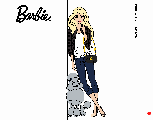 Barbie con cazadora de cuadros