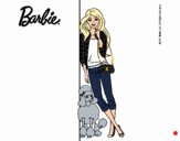 Barbie con cazadora de cuadros