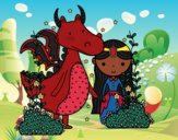 Dragón y princesa