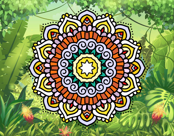 Mandala estrella decorada