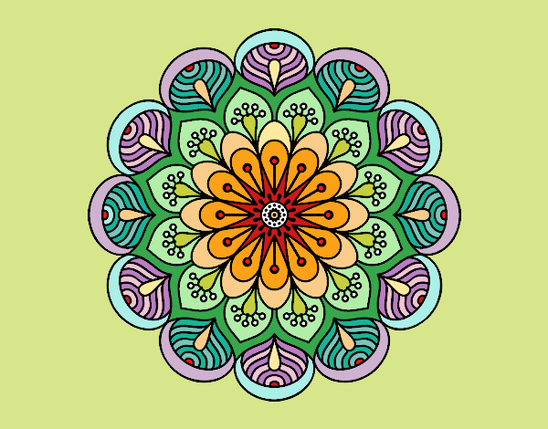 Mandala flor y hojas