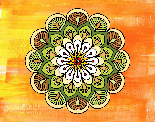 Mandala flor y hojas