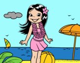 Niña en la playa