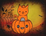 Un gatito de Halloween