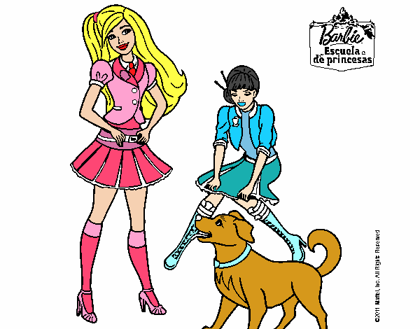 Barbie con su perrito y una amiga