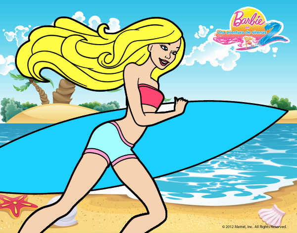 Barbie corre al agua