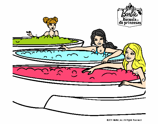 Barbie y sus amigas en el jacuzzi