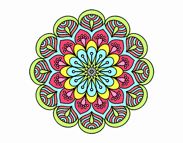 Mandala flor y hojas