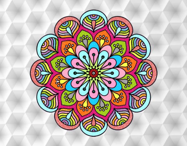 Mandala flor y hojas