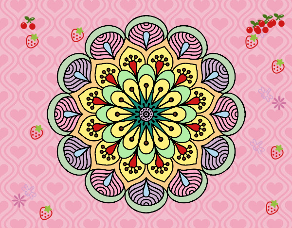 Mandala flor y hojas