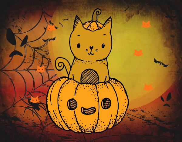 Un gatito de Halloween