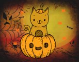 Un gatito de Halloween