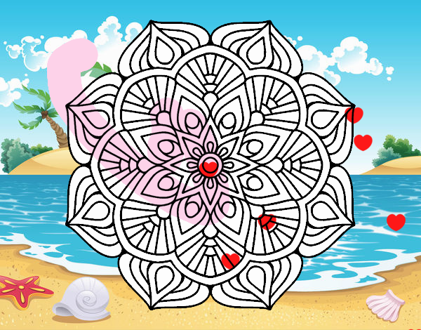 Un mandala de flor oriental