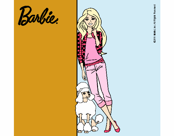 Barbie con cazadora de cuadros