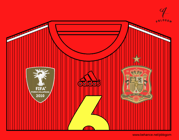 Camiseta del mundial de fútbol 2014 de España