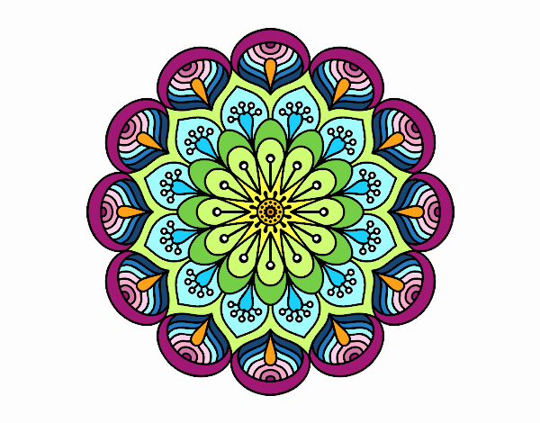 Mandala flor y hojas