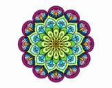 Mandala flor y hojas