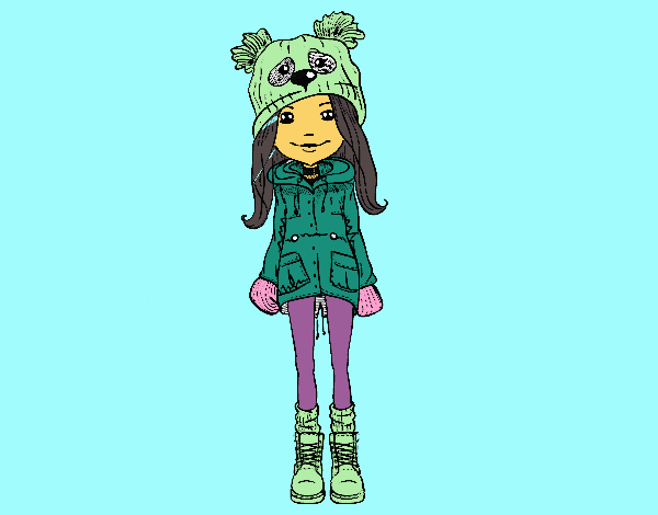 Niña con gorro y abrigo