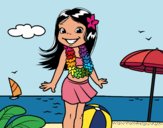 Niña en la playa