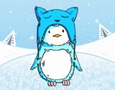 Pingüino con gorrito divertido