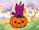 Un gatito de Halloween