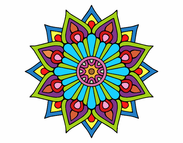 Un mandala destello floral