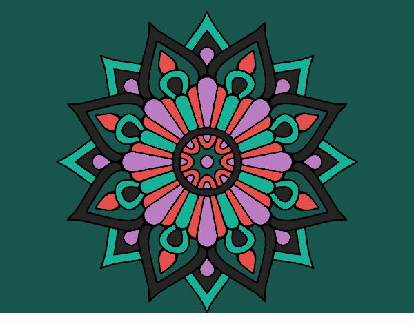 Un mandala destello floral