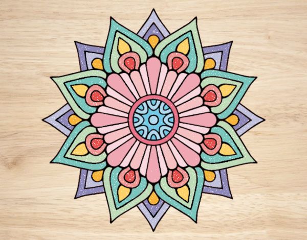 Un mandala destello floral