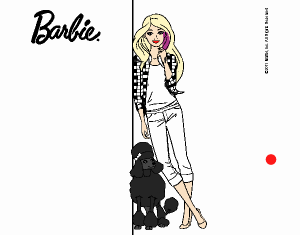 Barbie con cazadora de cuadros