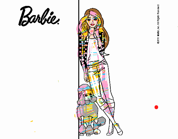 Barbie con cazadora de cuadros